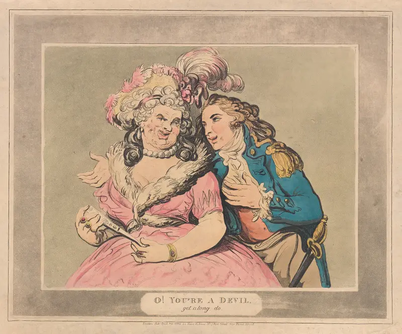 O! You’re a devil, get along do. av Thomas Rowlandson