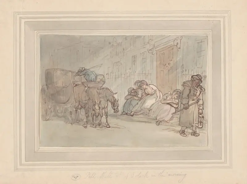 Pall Mall klockan fyra på morgonen av Thomas Rowlandson