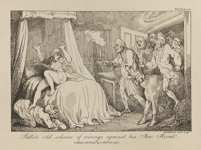 Pallets odd scheme of revenge against his Jew rival av Thomas Rowlandson