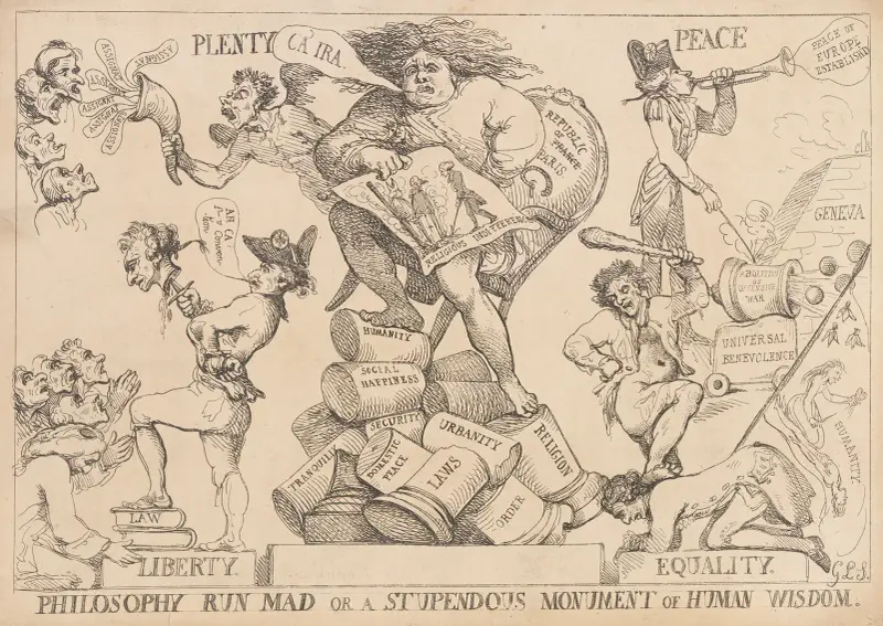 Filosofin galen eller ett häpnadsväckande monument över mänsklig visdom av Thomas Rowlandson