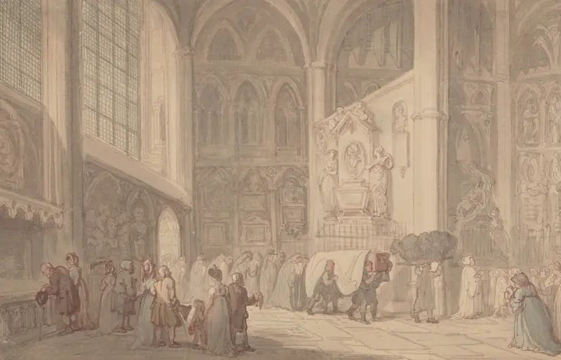 Poeternas hörn, Westminster Abbey av Thomas Rowlandson