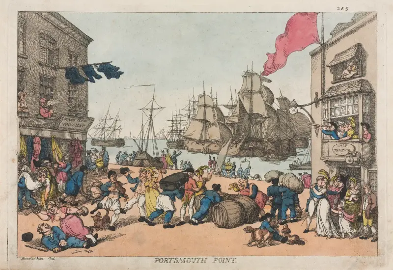 Portsmouth Point av Thomas Rowlandson