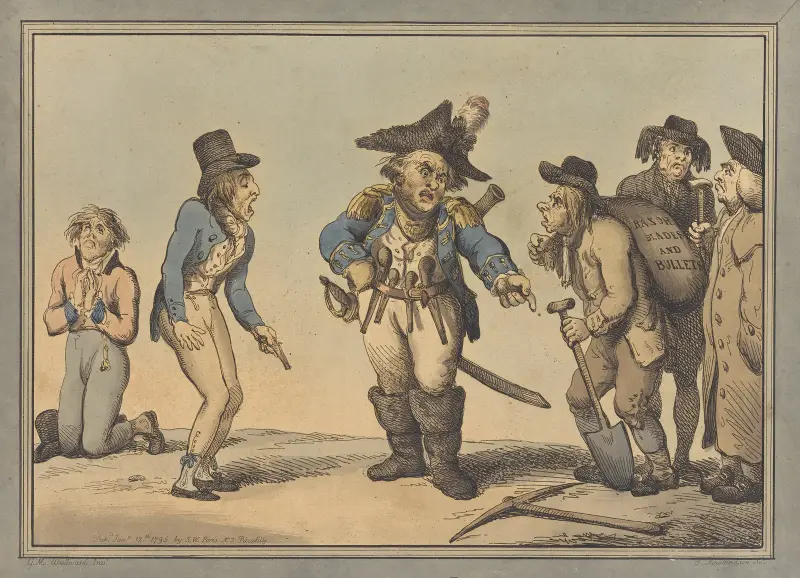 Förberedelser inför en duell av Thomas Rowlandson