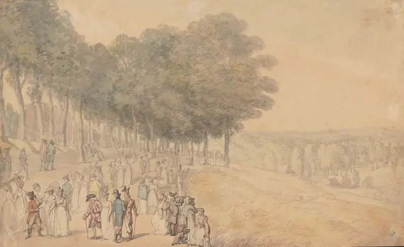 Promenad i Richmond; utsikt över floden av Thomas Rowlandson