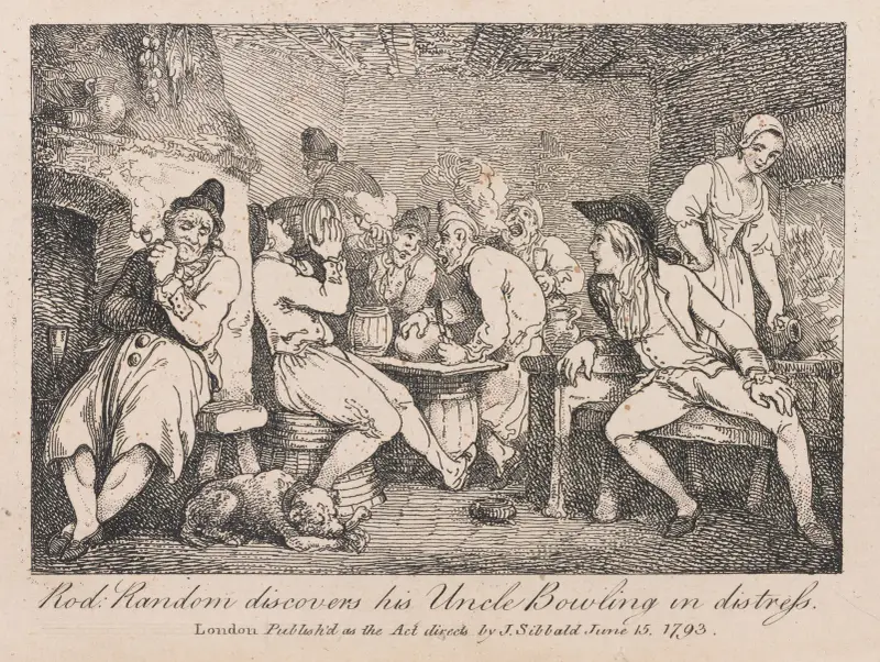 Rod; Random upptäcker sin farbror Bowling i nöd av Thomas Rowlandson