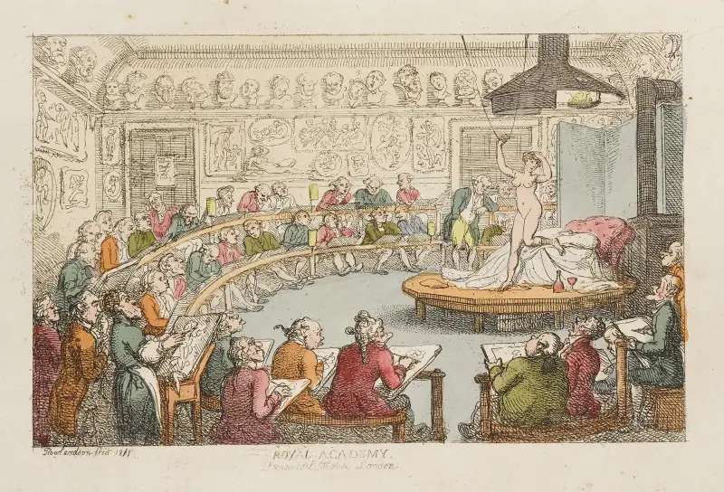Royal Academy. Somerset House, London av Thomas Rowlandson