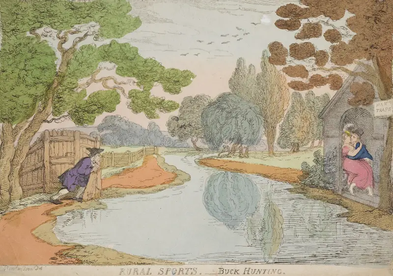 Lantligt nöje. Hjortjakt av Thomas Rowlandson