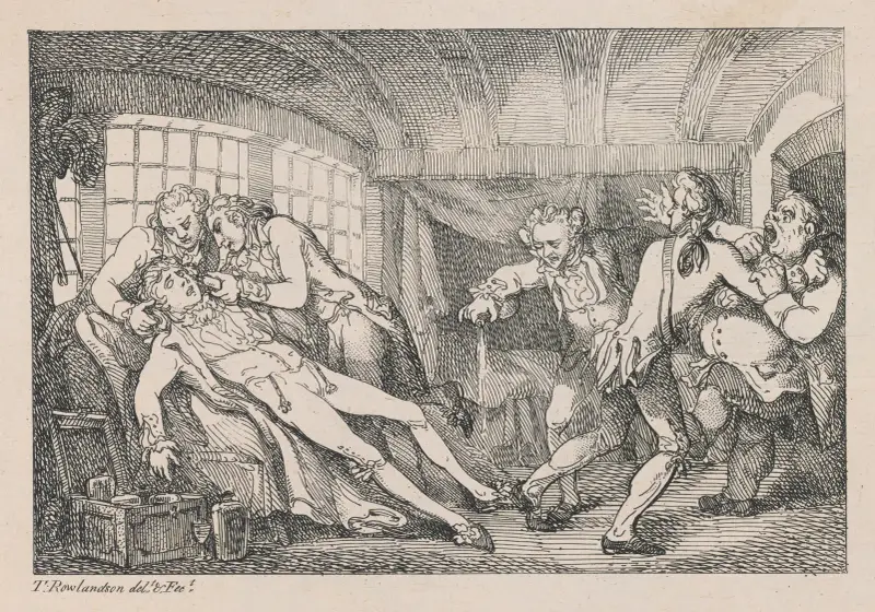 Skeppsincident: en svimning till sjöss av Thomas Rowlandson