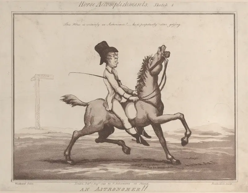 Skiss 1; En astronom !! av Thomas Rowlandson