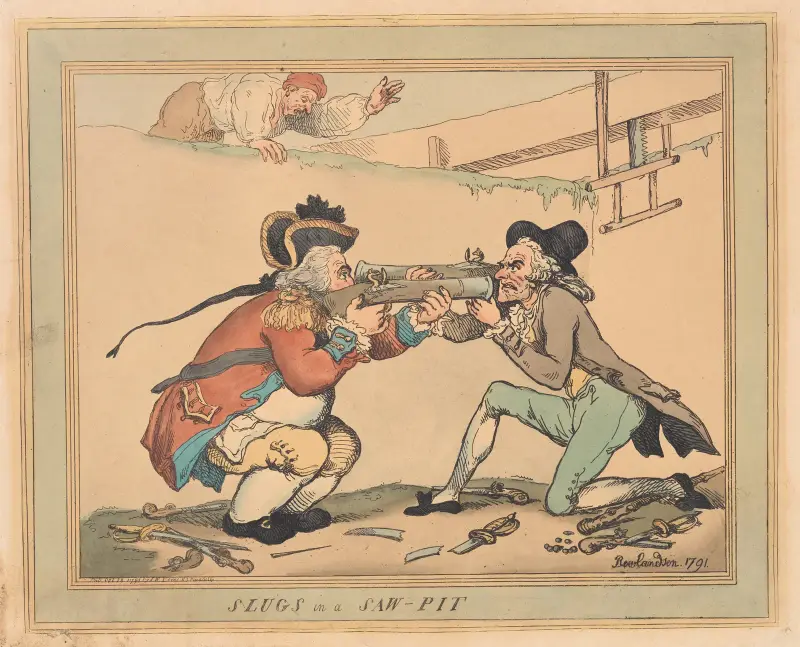Slugs in a saw-pit av Thomas Rowlandson