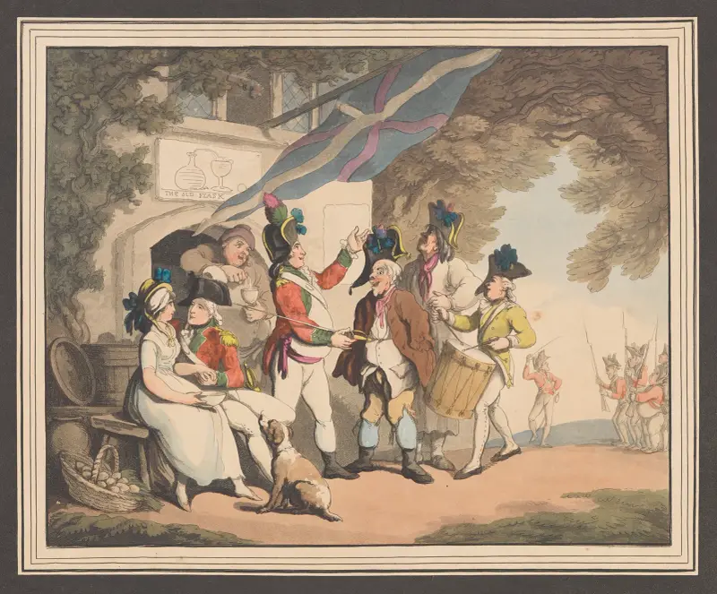 Soldiers recruiting, Thomas Rowlandson