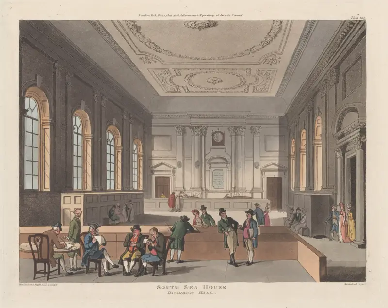 South Sea House, Dividend Hall av Thomas Rowlandson