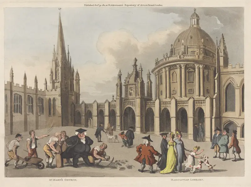 St. Mary’s Church. Radclivian Library av Thomas Rowlandson