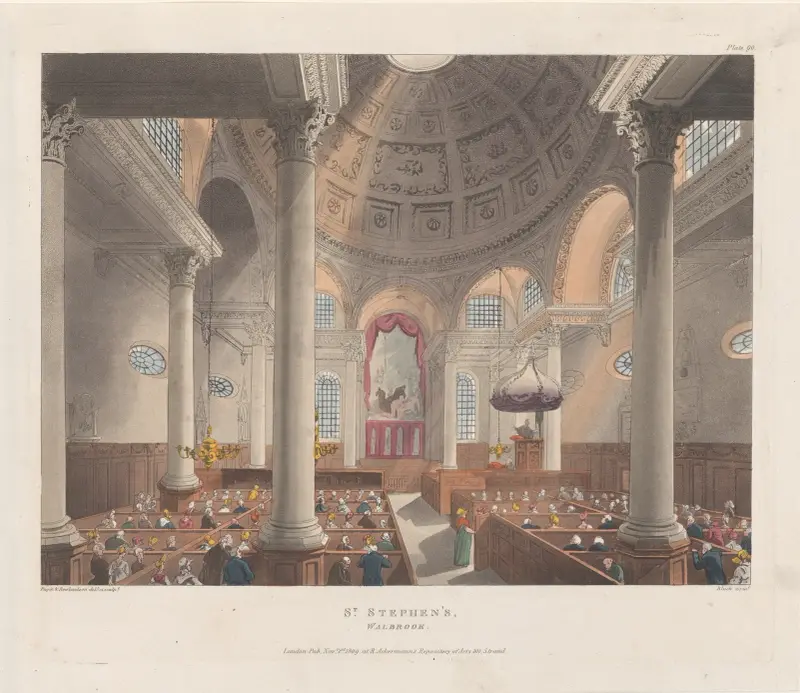 St. Stephen’s Walbrook. av Thomas Rowlandson