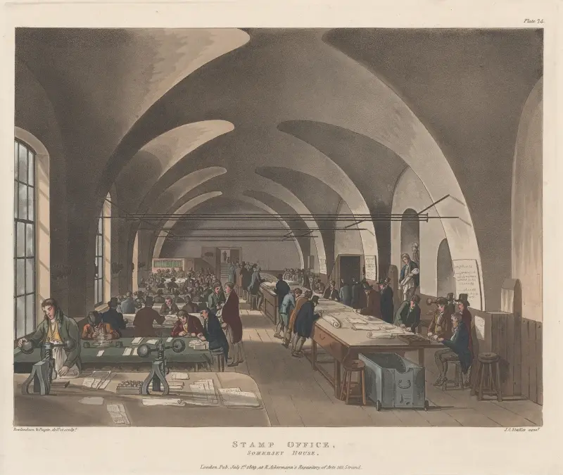 Stamp Office, Sommerset House av Thomas Rowlandson