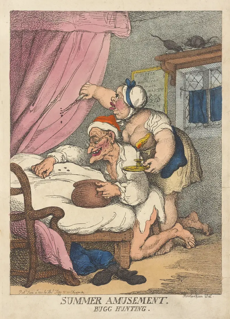 Sommarförströelse. Vägglusjakt av Thomas Rowlandson