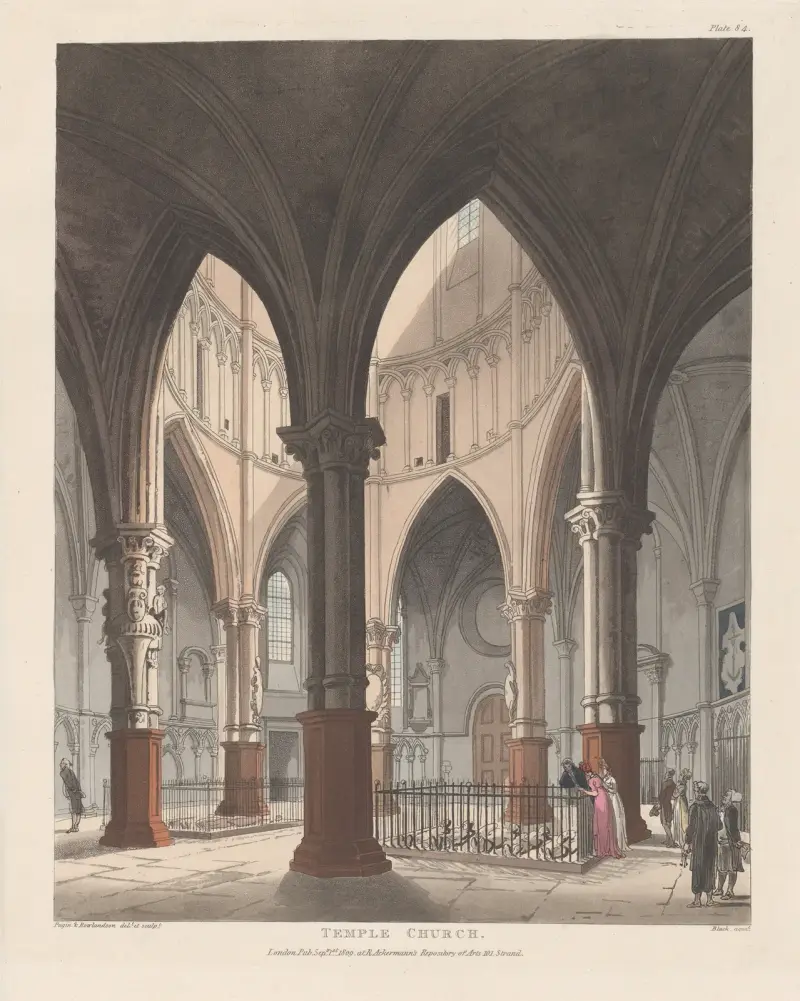 Temple Church av Thomas Rowlandson