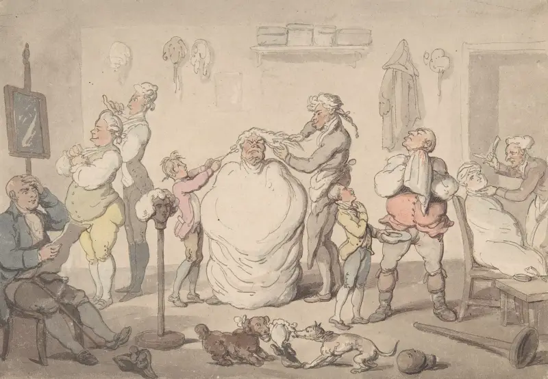 Barbershopen av Thomas Rowlandson