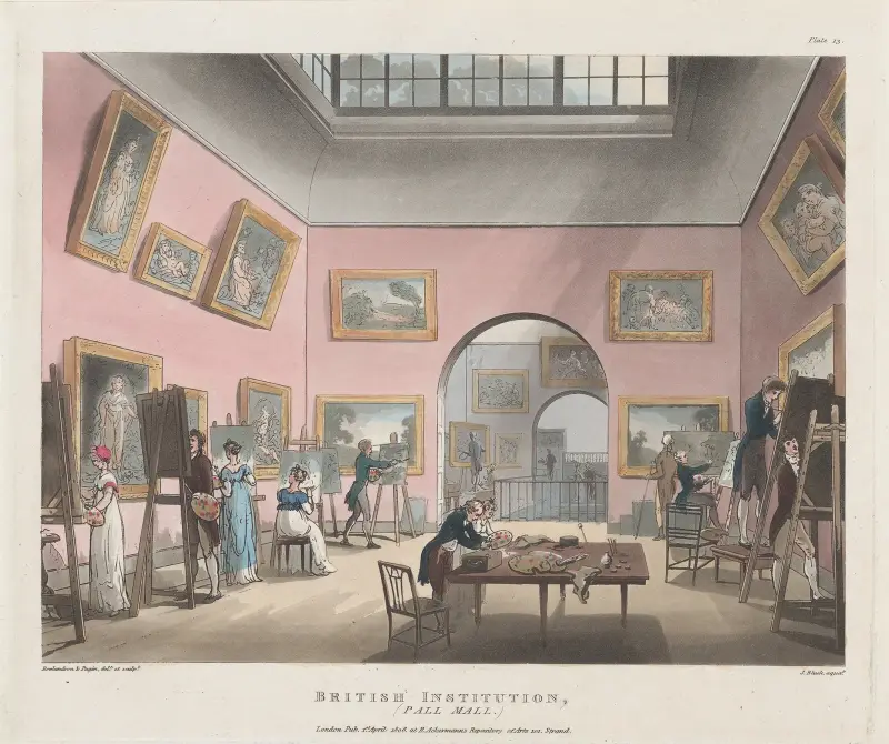 The British Institution, Pall Mall av Thomas Rowlandson