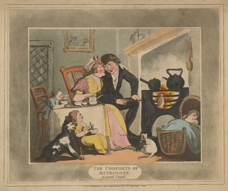 Äktenskapets bekvämligheter. En god skål av Thomas Rowlandson