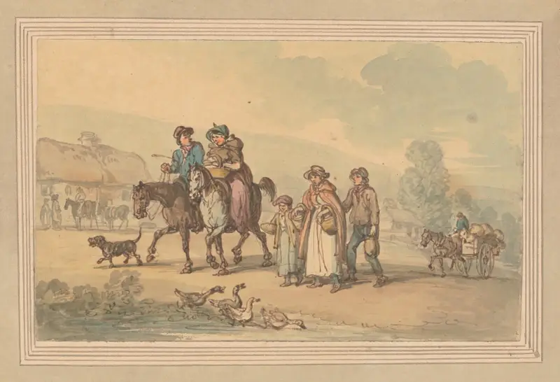 Den övergivna byn; Vide Goldsmith av Thomas Rowlandson