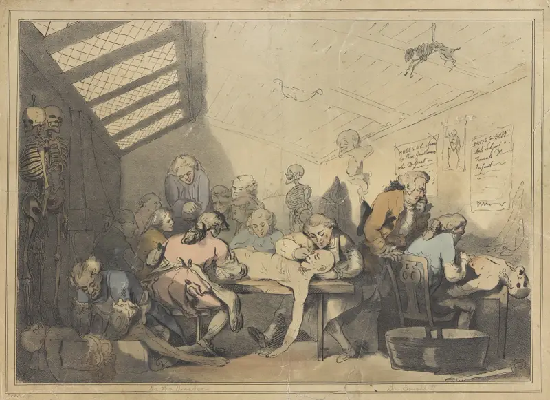 The dissecting room, Thomas Rowlandson