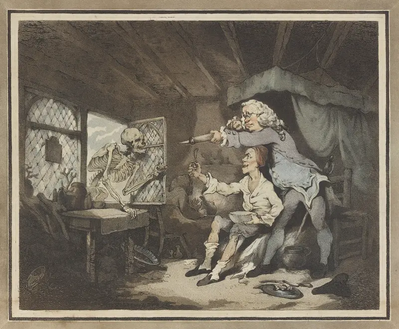 Doktorn avvisar döden av Thomas Rowlandson
