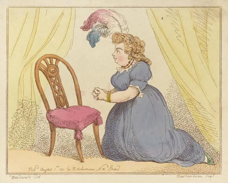 Den kvinnliga spelarens bön!! av Thomas Rowlandson