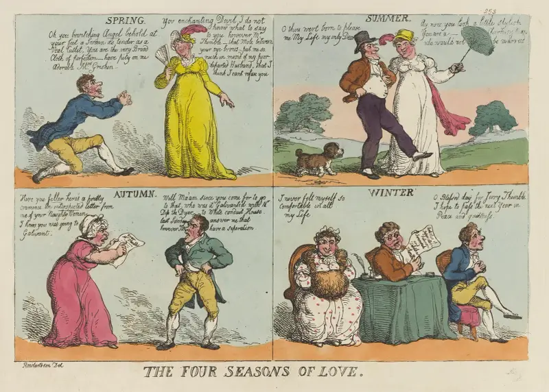 Kärlekens fyra årstider av Thomas Rowlandson