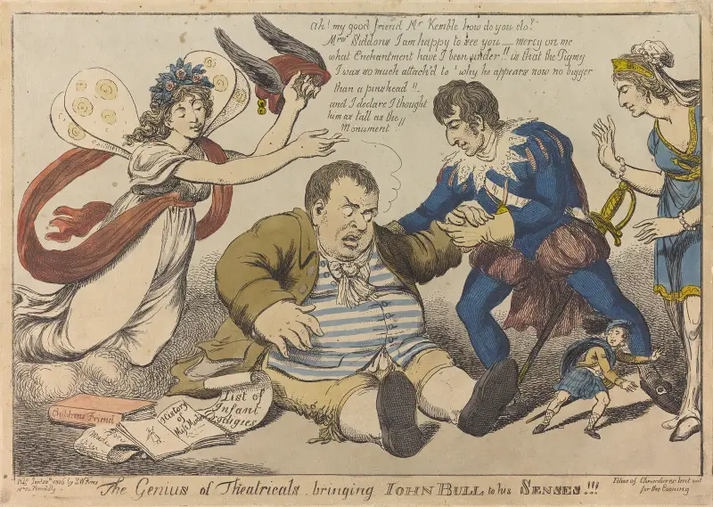 Das Genie des Theaters bringt John Bull zur Vernunft!!! von Thomas Rowlandson