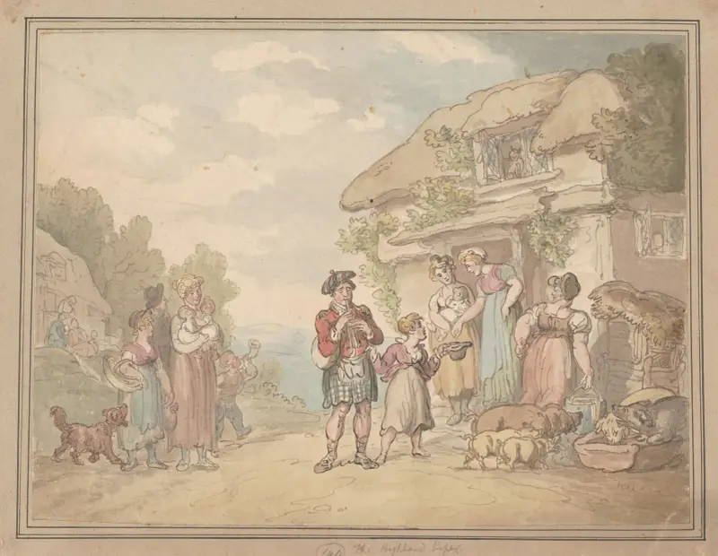 The Highland piper von Thomas Rowlandson