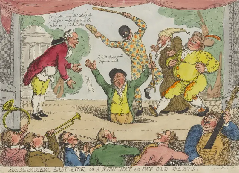 The managers last kick, or a new way to pay old debts av Thomas Rowlandson