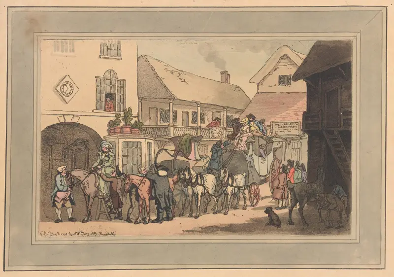 The Old Angel Inn at Islington av Thomas Rowlandson