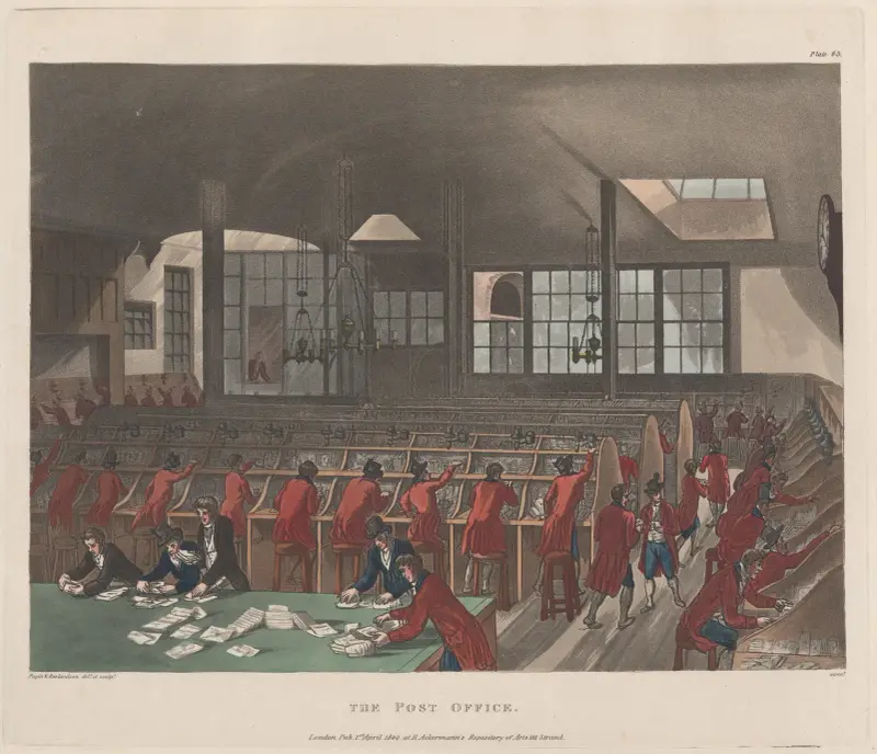 The Post Office, Thomas Rowlandson