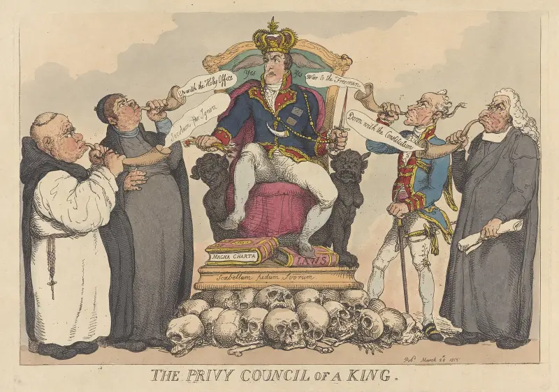 En kungs privy council av Thomas Rowlandson