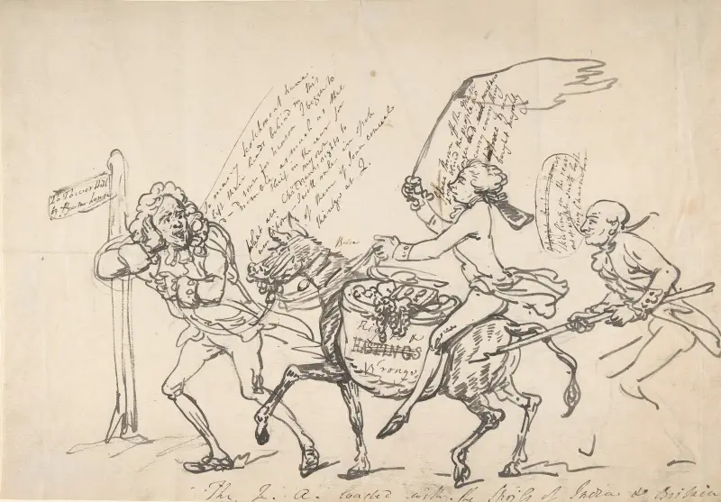 The Q A loaded with the spoils of India and Britain, March 6, 1788 av Thomas Rowlandson