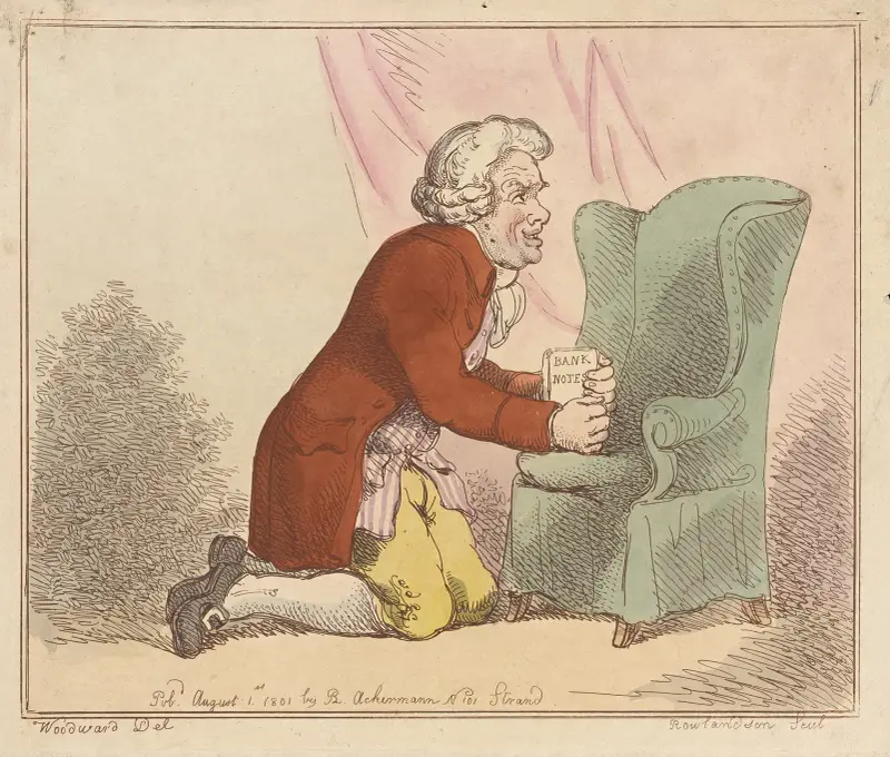 The stock jobber’s prayer!!. av Thomas Rowlandson