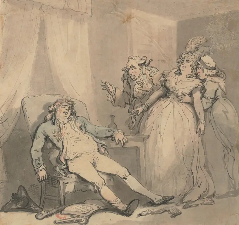 Självmordet av Thomas Rowlandson