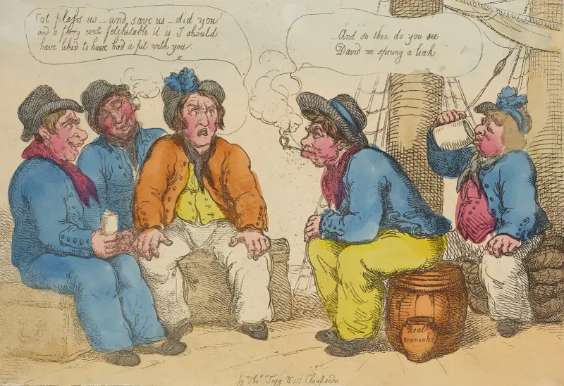 Der Irrtum des walisischen Matrosen oder Seeleute im Gespräch von Thomas Rowlandson