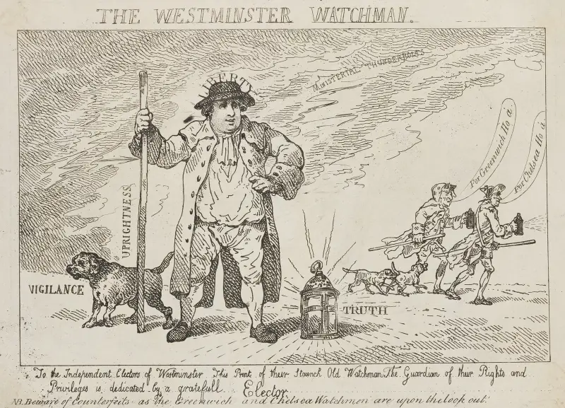 The Westminster watchman av Thomas Rowlandson