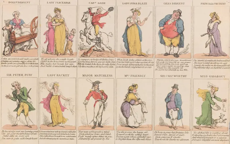 Twelfth night characters, sheet 1 von Thomas Rowlandson