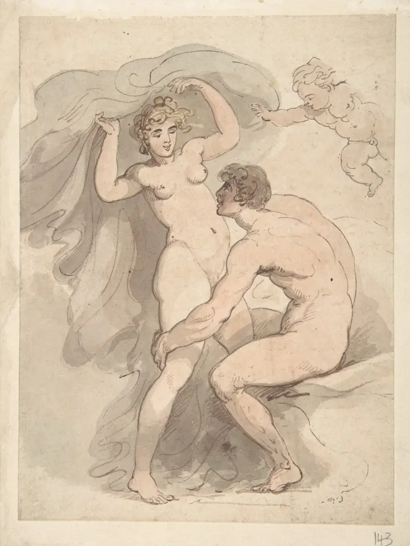Venus, Anchises och Cupid av Thomas Rowlandson