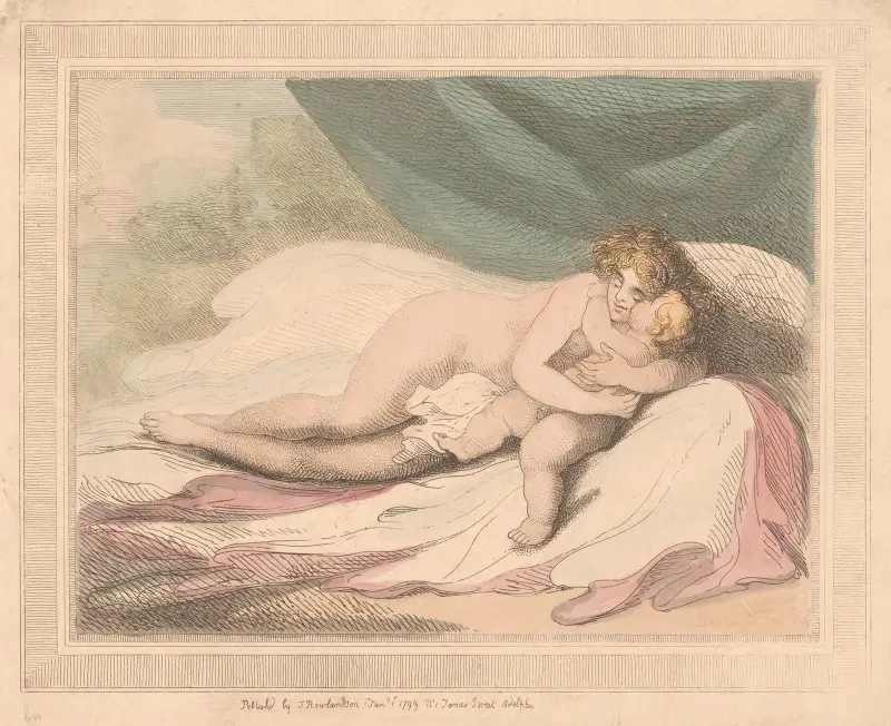 Venus omfamnar Cupid av Thomas Rowlandson