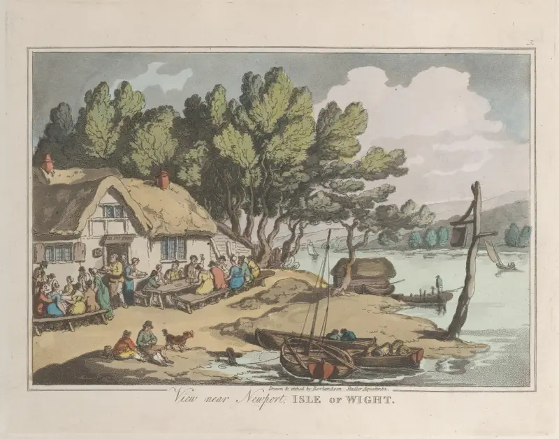Vy nära Newport, Isle of Wight av Thomas Rowlandson