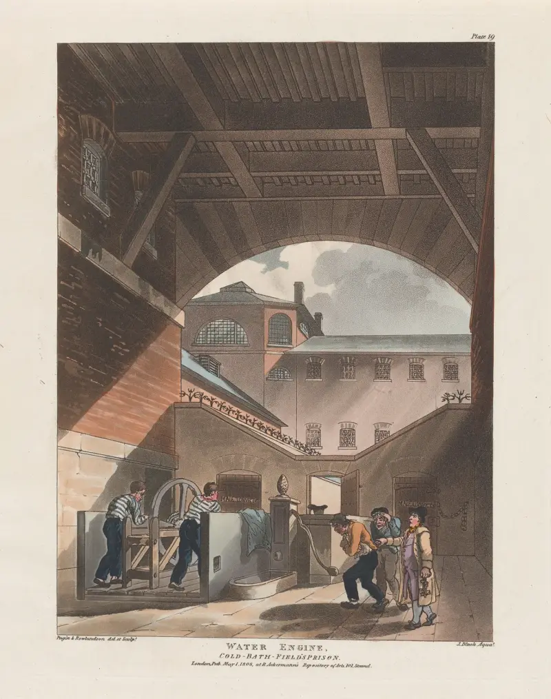Water Engine, Cold-Bath Field’s Prison av Thomas Rowlandson