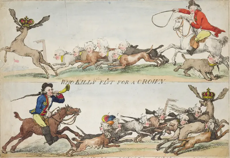 Who kills first for a crown av Thomas Rowlandson