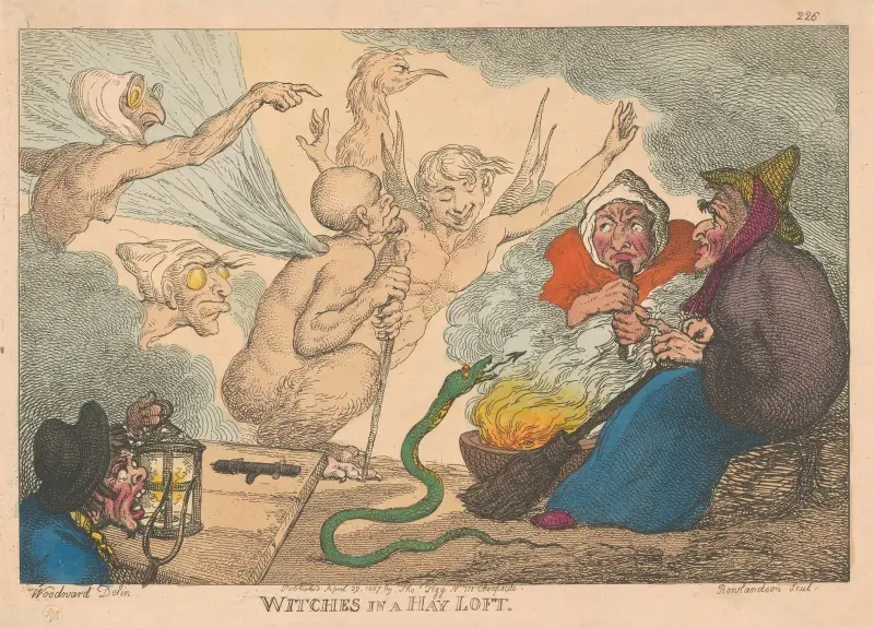 Häxor på en höskulle av Thomas Rowlandson