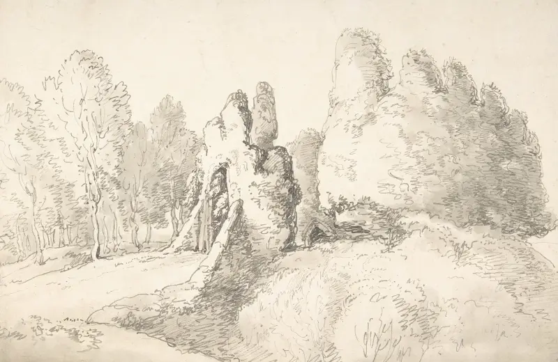 Skogslandskap med ruiner av Thomas Rowlandson