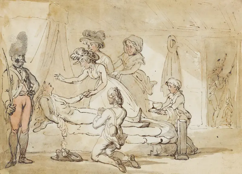 Sårad soldat av Thomas Rowlandson