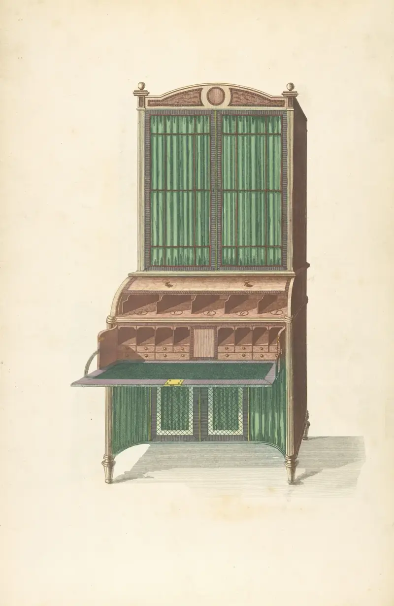 Otevřená sekretářová knihovnička, Thomas Sheraton